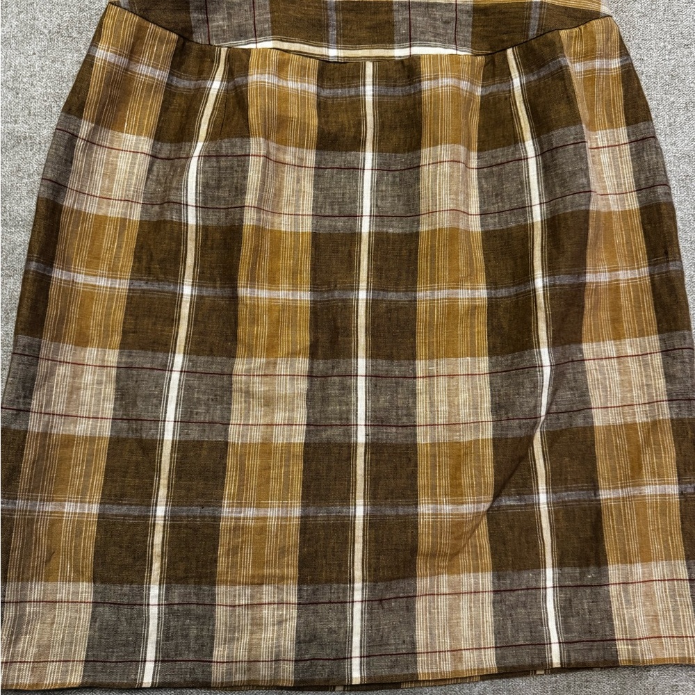LIZ Claiborne collections women’s size 10 tan and beige linen lined skirt‎ - Picture 7 of 9
